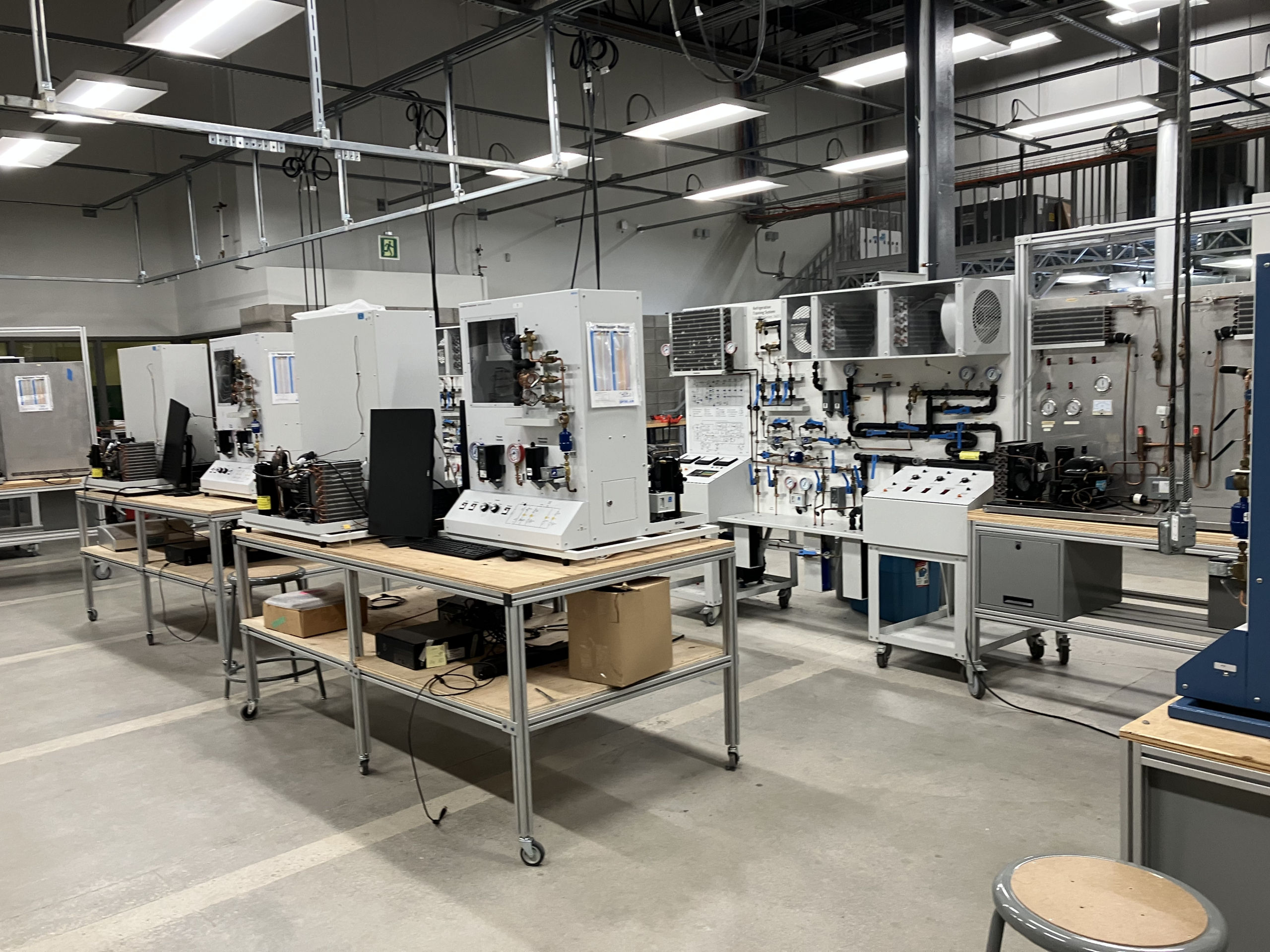 Refrigeration systems in a classroom at Humber College