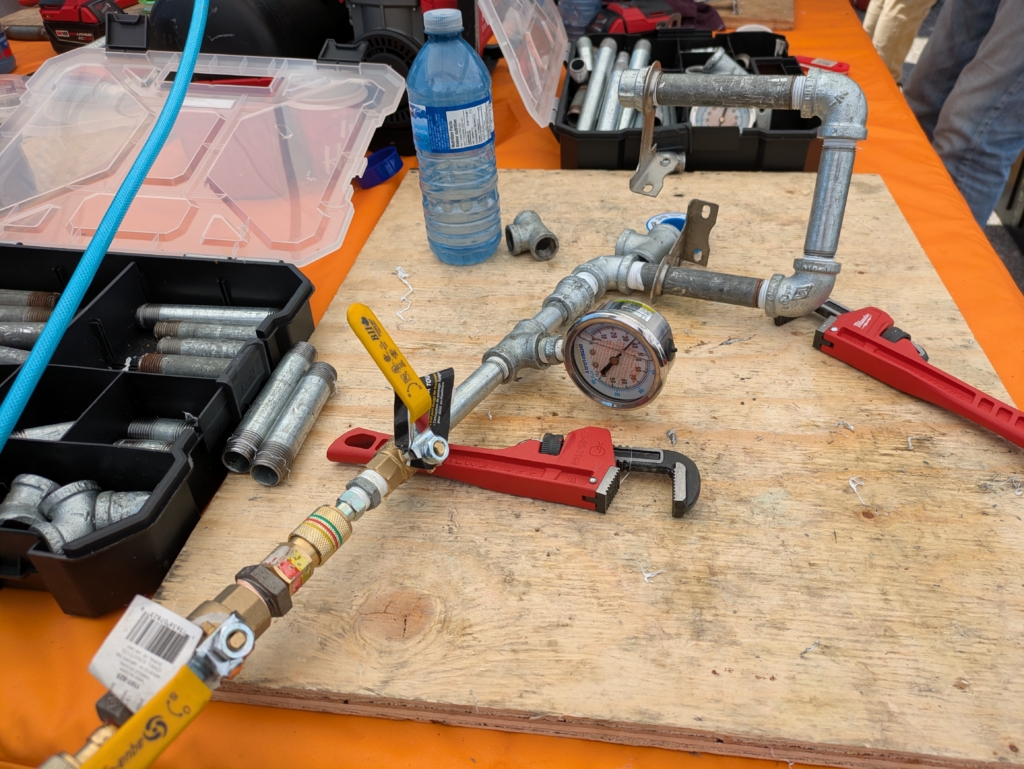 My project being tested with compressed air