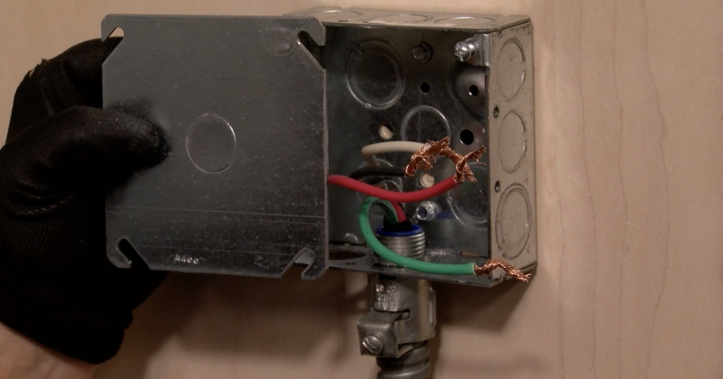 Junction box for wall oven or built-in cooktop