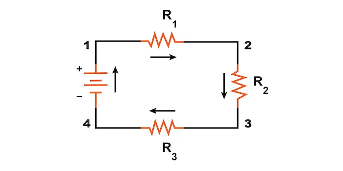 A series circuit with 4 resistors